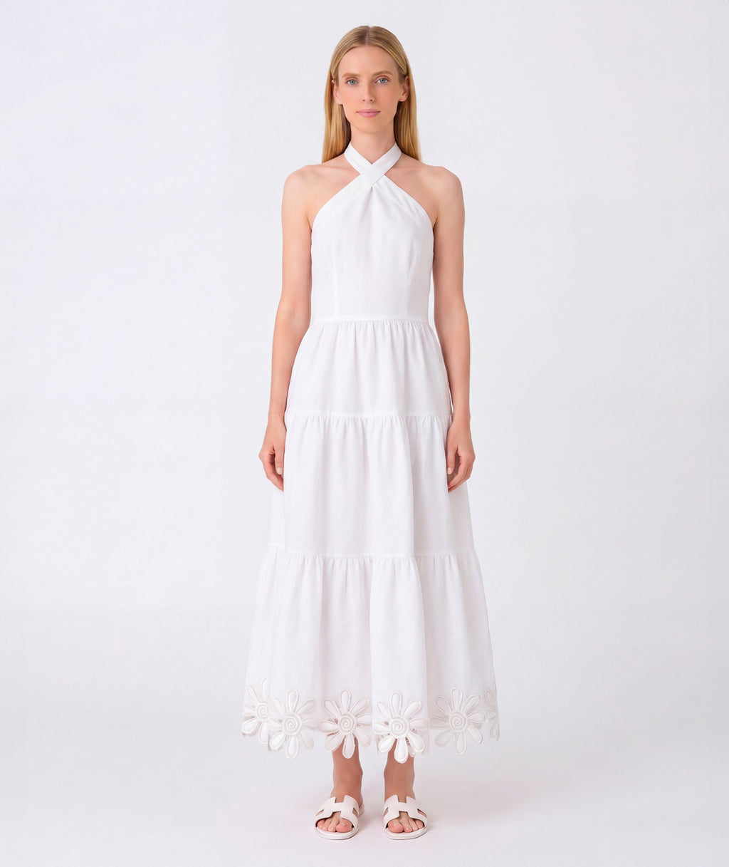 Sun Appliqués Linen Women's Dress