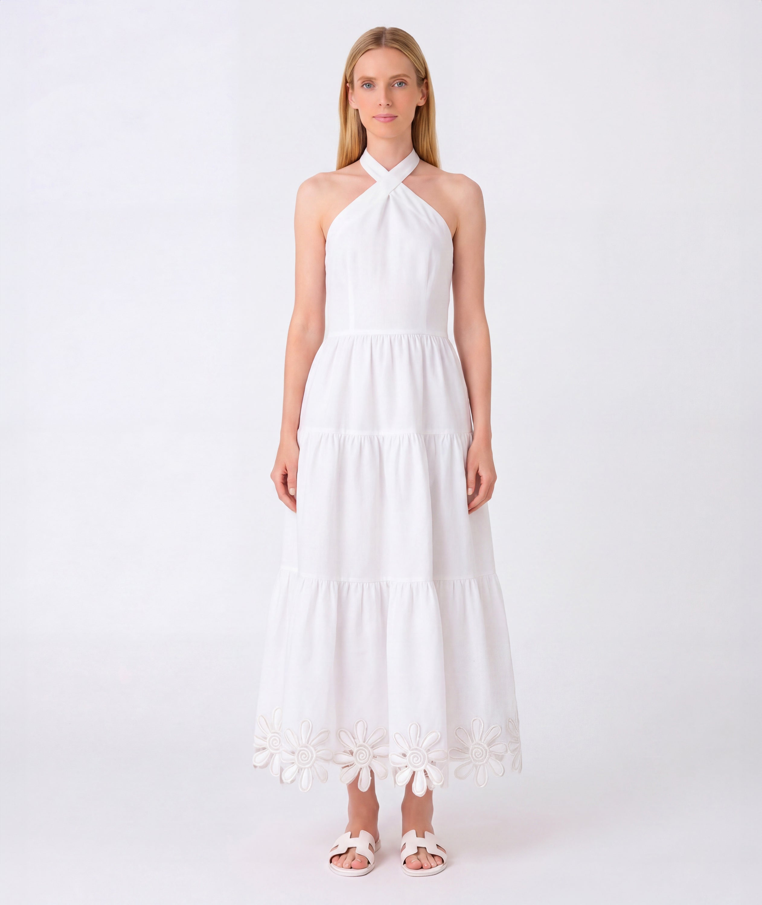 Sun Appliqués Linen Women's Dress