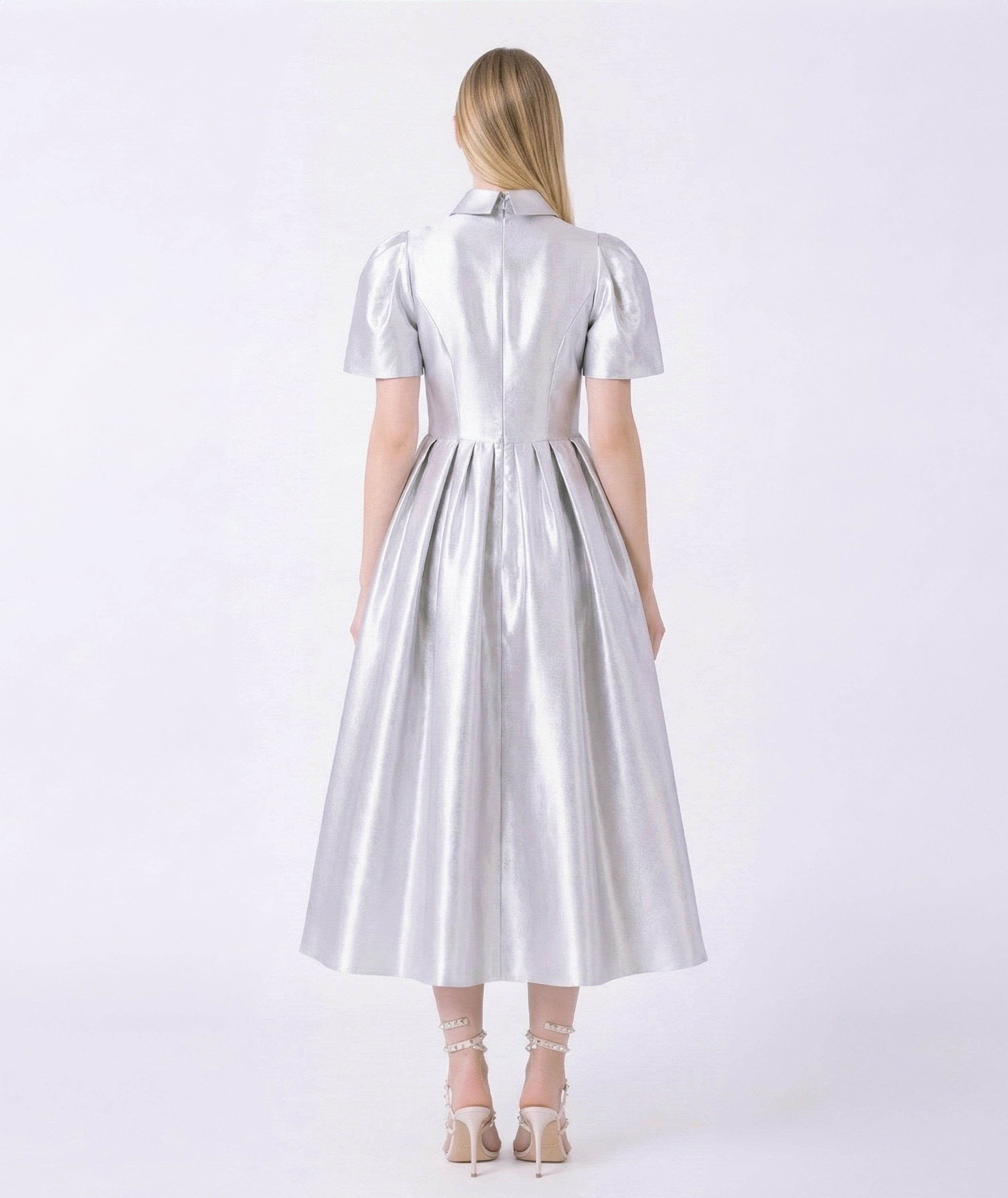 silver dress women back