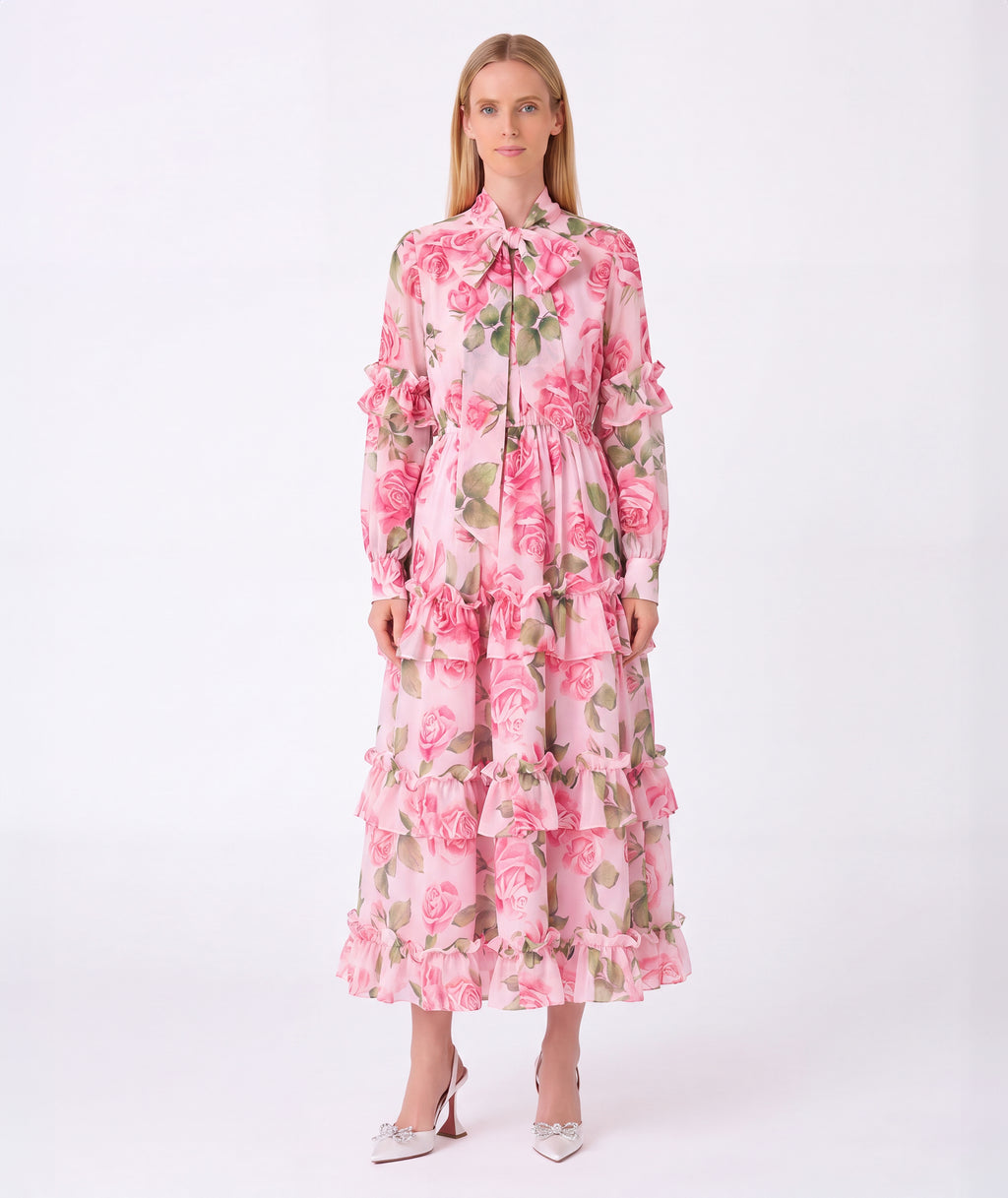 Chiffon Layers Rose Women's Dress