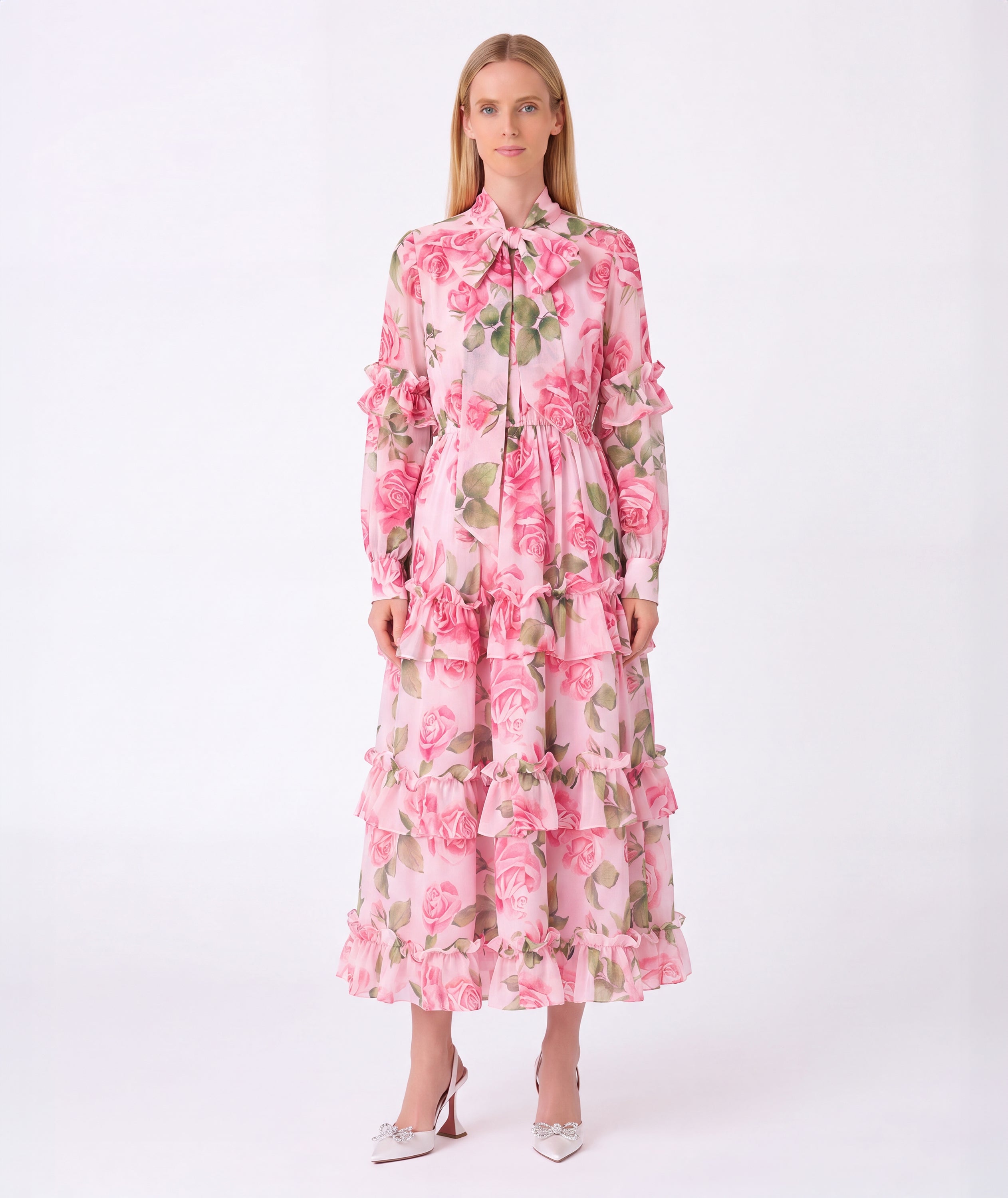 Chiffon Layers Rose Women's Dress