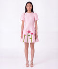 3D Rose Appliqué Women's Dress